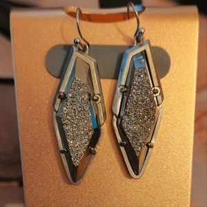 Kendra Scott Platinum Drusy Earrings